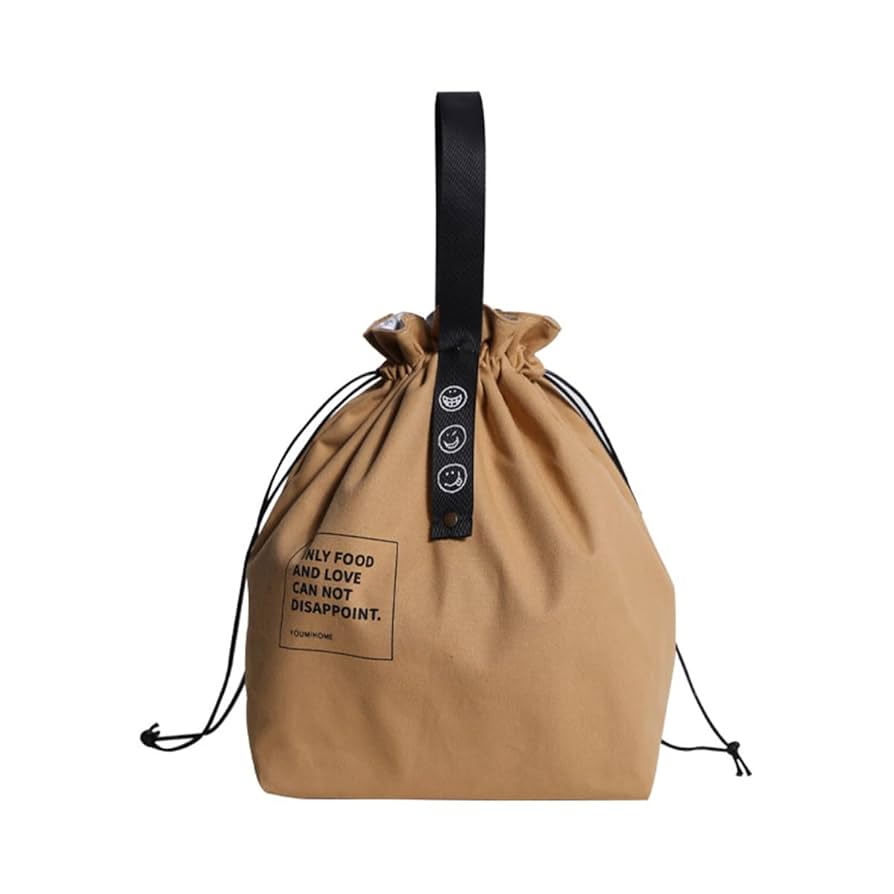 Amazon.com: Canvas Drawstring Lunch Bag Insulated Lunch Tote